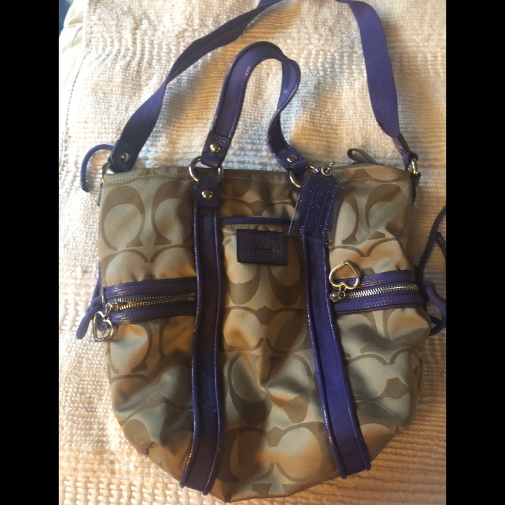 Coach purple poppy purse